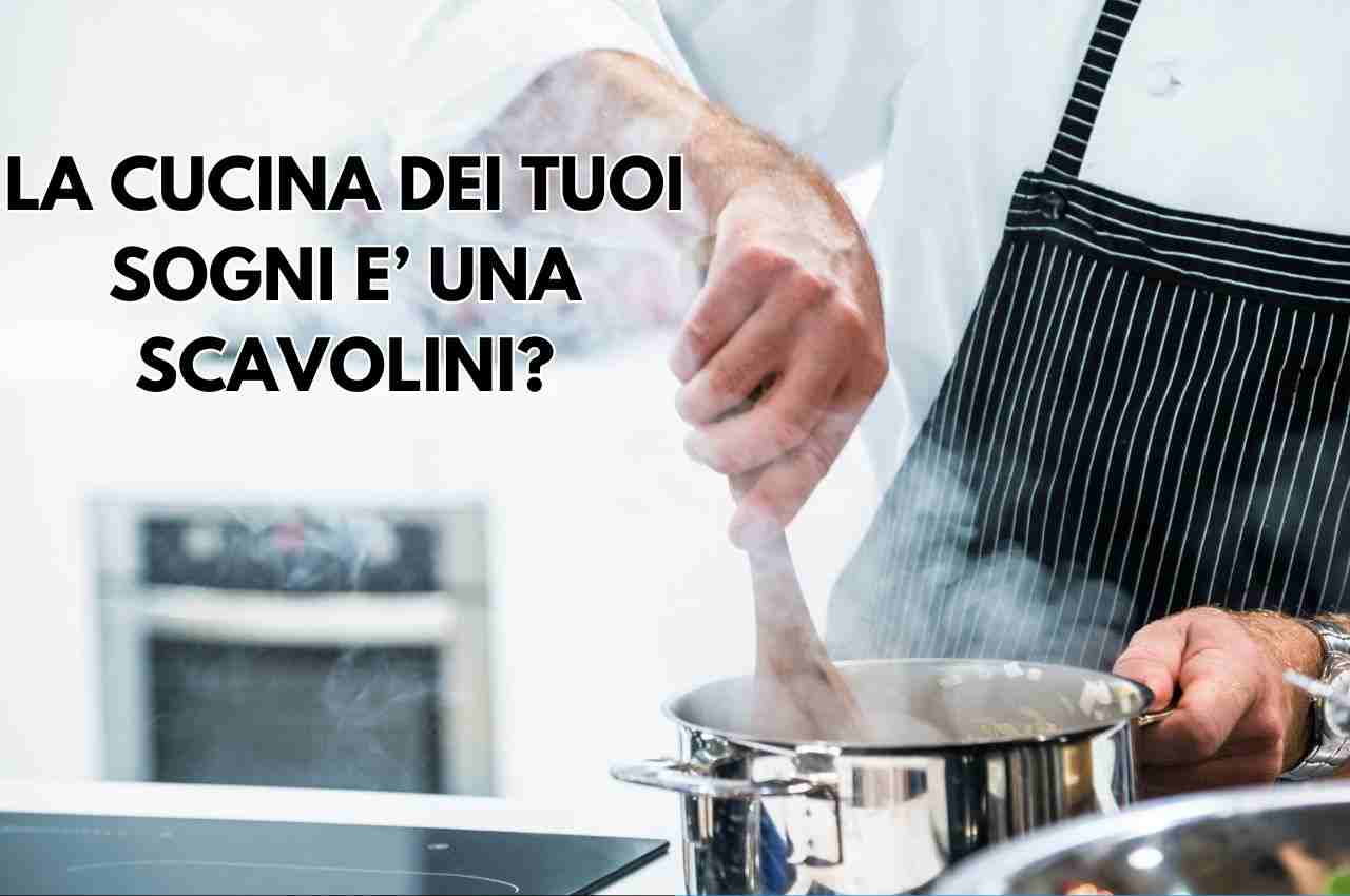 Un cuoco con una pentola sui fornelli